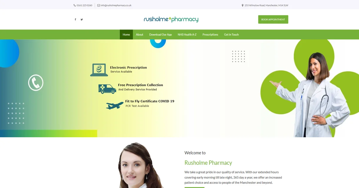 Rusholme Pharmacy website