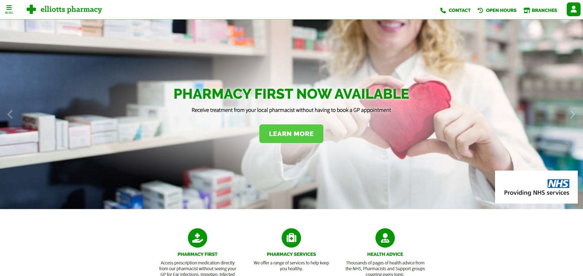 Elliott's Pharmacy website