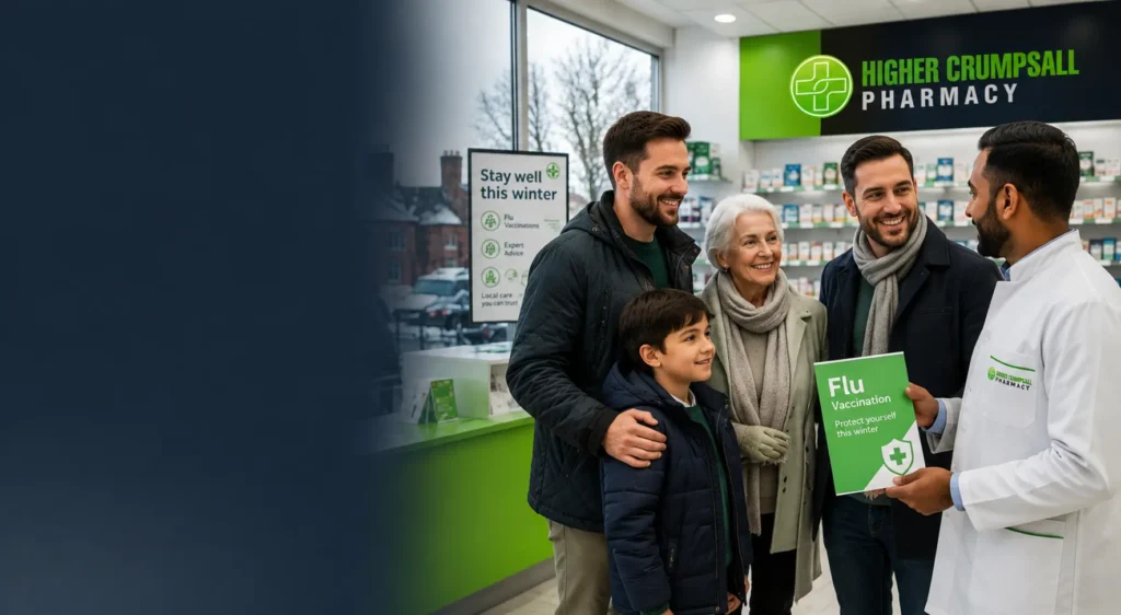 Flu vaccination support for families in Middleton Manchester before winter.